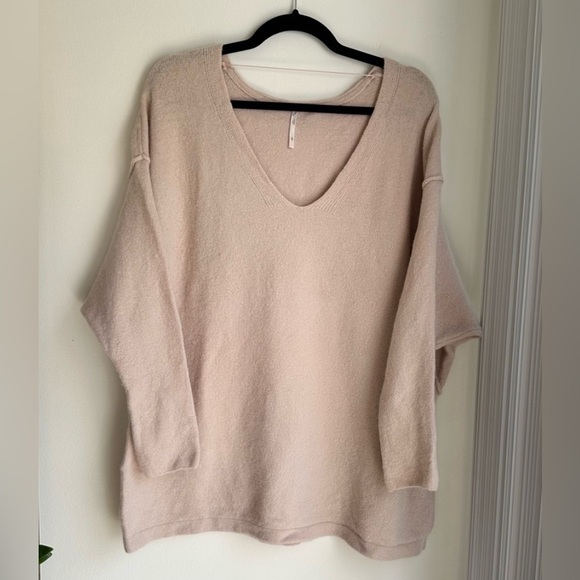 Free People Sweaters - Free People Oversized V-Neck Wool/Yak Blend Sweater